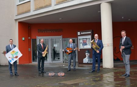 zu sehen sind Landrat Christoph Rüther und die Bürgermeister der teilnehmenden Städte